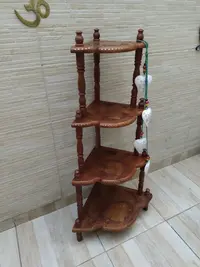Mueble Esquinero Labrado Pintado Madera Teka De India 1.25 M Marrón