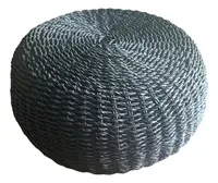 Puf Artesanal Nordico Pintado D Fibra Nartual Banco Mesa Zen
