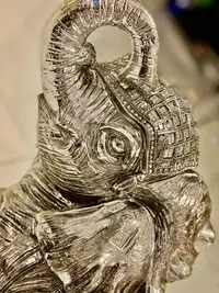 Elefante Abundancia Deco Importado Incrustacion Fantasías  Plateado