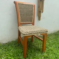 Silla Ratan-seagrass-madera De Oriente Living Galeria Import No Marrón Marrón Claro