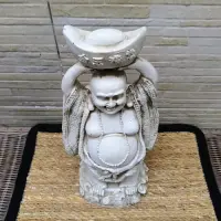Estatuilla Buda Loto Resina Apto Exterior Ideal Jardín Deco
