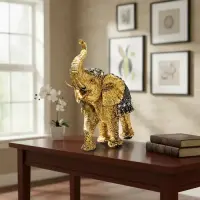 Elefante Deco Abundancia Importado Incrustacion Fantasías Gris Oscuro