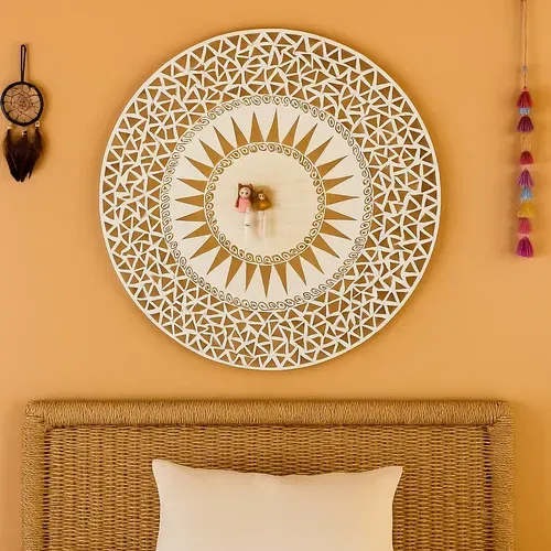 Espejo Artesanal 80 Cm Blanco Madera Importado Indonesia Blanco