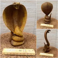 Cobra Madera Teka 30 Cm Serpiente Sagrada De India Importada Marrón Claro