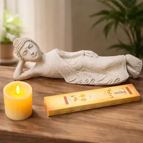 Estatuilla Buda Acostado 36 Cm Resina De India Envio Gratis