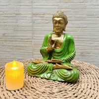 Buda Gautama Resina Apto Exterior Estatuilla De Indonesia Verde