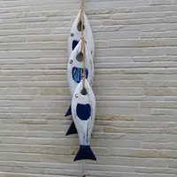 Movil Decorativo Tira Pez Artesanl Colgante Madera Indonesia