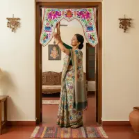 Toran Hindu 1 Metro Hecho En India Colgante Puerta O Ventana Blanco