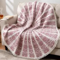 Manta Circular Hindú 2 Metros  Mandala De India Flor De Loto