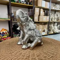 Elefante Abundancia Deco Importado Incrustacion Fantasías  Plateado