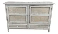 Consola Recibidor Madera Oriente Mueble Importado Pushkar Blanco
