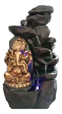 Fuente De Agua Ganesha Gigante Ideal Jardín Deco Importada Gris Oscuro