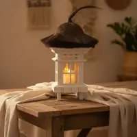 Farol Fanal De Bali Madera/vidrio Importado Indonesia Unico Mix