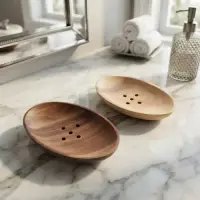 Jaboneras Para Jabones Importada Madera Pushkar Decoración Marrón