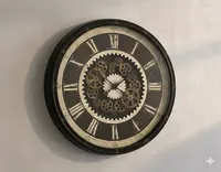 Reloj Importado Gigante De Pared Imponente Decoración Madera Negro