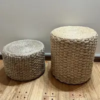 Puff Natural Yute Rustico Importado Banco Mesa Artesanal Modelo 3