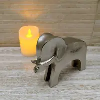 Estatuilla Elefante Aluminio Import Oriente Deco Hogar 17 Cm