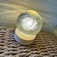 Esfera De Cristal 3d Lampara Led Usb Luz De Noche 10 Cm