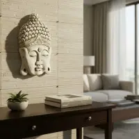 Cara Buda Placa Resina Apto Exterior Gigante Colgante Deco