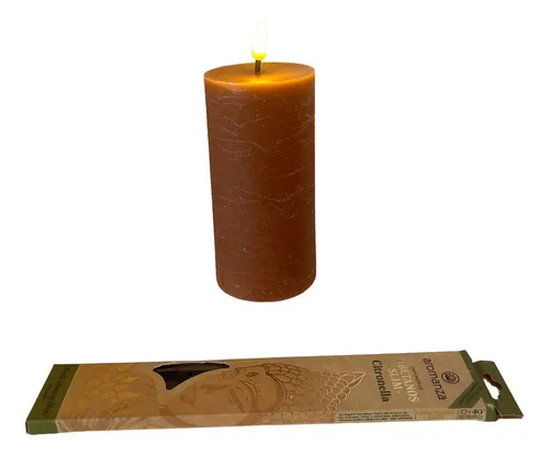Vela Led De Parafina 15cm Llama Movimiento Importada A Pila 