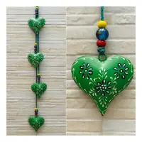 Movil Tira 4 Corazones Importados India Metal Pintado