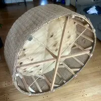 Mesa Nórdica De Apoyo Ratona Arrimo Grande De Fibra Natural Marrón