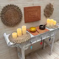 Consola Recibidor Dressoir Madera Oriente Mueble Importado Blanco