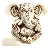 Estatuilla Ganesha 13 Cm Apto Exterior Resina Traida D India Blanco