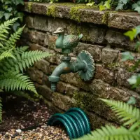 Grifería Para Jardín Exterior Bronce Antiguo Canilla Pajaro Pato