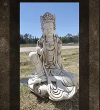 Estatua Diosa Hindu Resina Apto Exterior Ideal Jardin 62 Cm Blanco