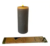 Vela Led De Parafina 17cm Llama Movimiento Importada A Pila