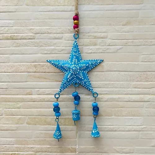 Tira Decorativa Movil Artesanal Chapa Pintada Hecho En India