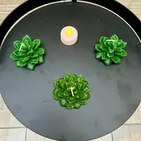 Set X3 Vela Flotante Decorativa Flor Suculenta Ideal Import