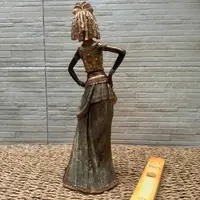 Imagen Africana Estatuilla Importada Oriente 40 Cm Fantasias Marrón Oscuro