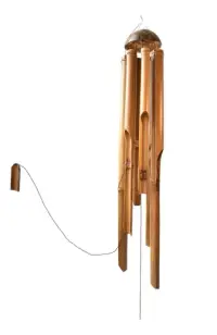 Llamador De Ángeles Hecho En Bamboo Import Artesanal India Marrón
