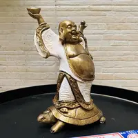 Buda Sobre Tortuga Importado Indonesia Estatua Resina 20 Cm