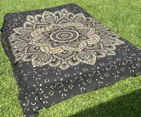 Manta Cubrecama De Algodón Hindu 2y1/2p Mandala Cubresillon