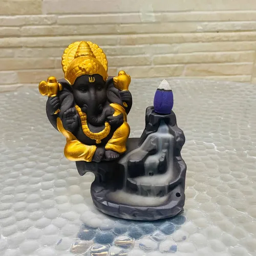 Cascada Humo Ganesha 12 Cm Importada + 10 Conos Regalo Zen