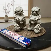 Perros Fu X 2 Estatuilla Resina Import Protección Feng Shui Modelo 2