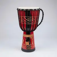Djembe Instrumento Artesanal Importado De India Tambor Rojo