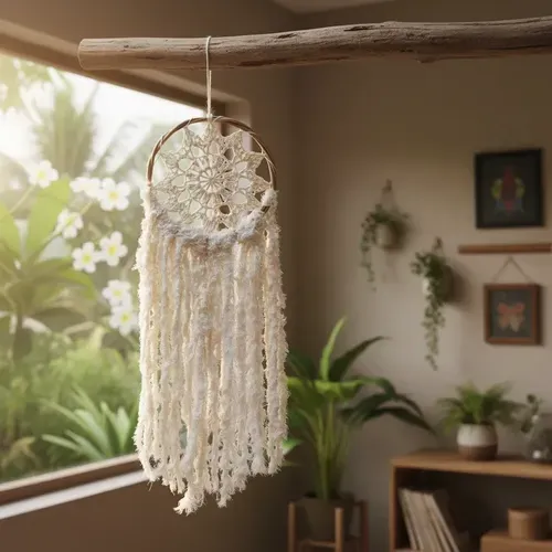 Atrapasueños Importado Indonesia Diseño Crochet 65 Cm