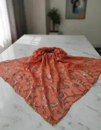 Dupatta Gasa De India. 2.10 X 0,90 Mts Importado Artesanal