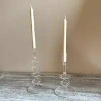 Candelabro Para Velas Vidrio Importado Pushkar Tienda Deco Transparente