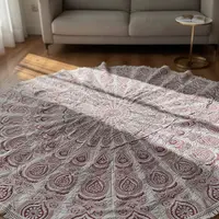 Manta Circular Hindú 2 Metros  Mandala De India Flor De Loto