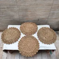 Juego X 4 Plato De Sitio Importado 35 Cm Seagrass Marrón