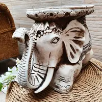 Mesa De Elefante Ap Exterior Artesanal Resina Pushkar Tienda Blanco
