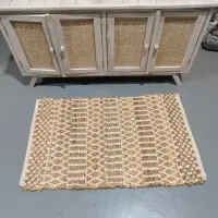 Alfombra Importada De India 100% Artesanal Tejida En Yute 90 Cm 60 M Beige