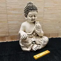 Estatua Buda Niño 65cm Resina Apto Exterior Ideal Jardin Blanco
