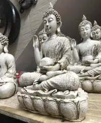 Estatua Buda Jardin  Porta Vela Apto Exterior Pushkar Tienda Blanco