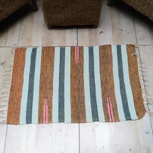 Alfombra 60x90 Cm Hindu Felpudo Recibidor Costado O Pie Cama